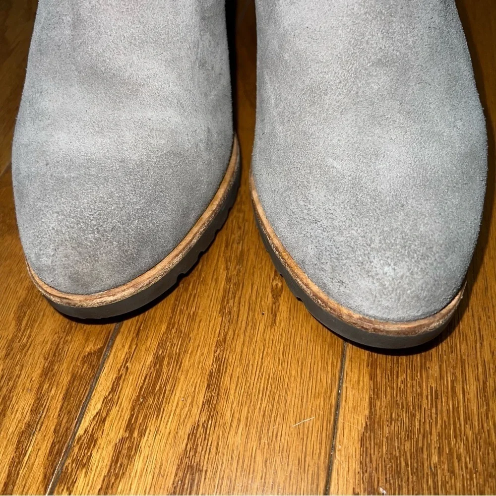 Sorel After Hours Chelsea Gray Suede Wedge Ankle Bootie Size 9